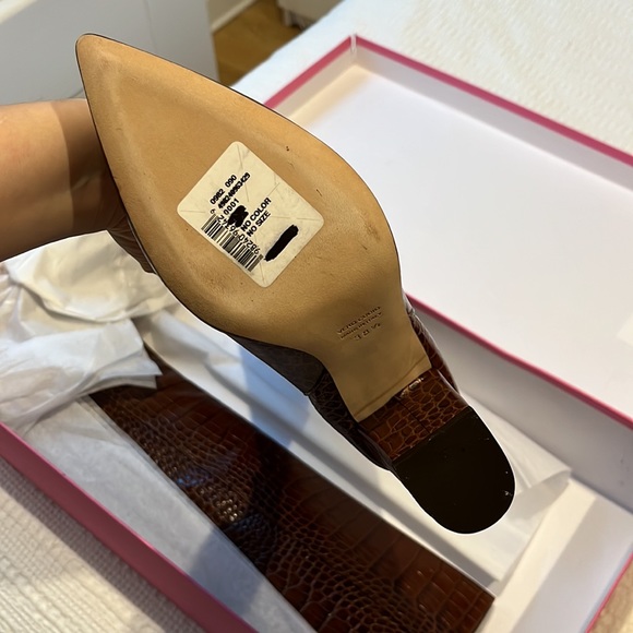 NWT Paris Texas croc embossed leather knee high boots 38.5 - Picture 7 of 7